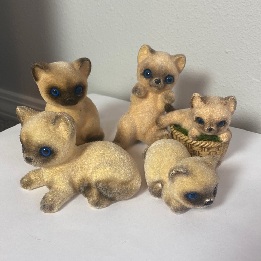 Set of Josef Original Fuzzy Cat set Vintage